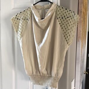 Elegant Cream Lace Sleeve Women's Top